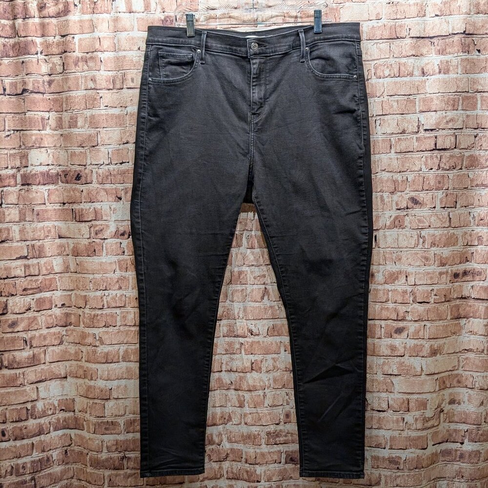 Levi's 721 Jeans High Rise Skinny Black Denim  Size 18W